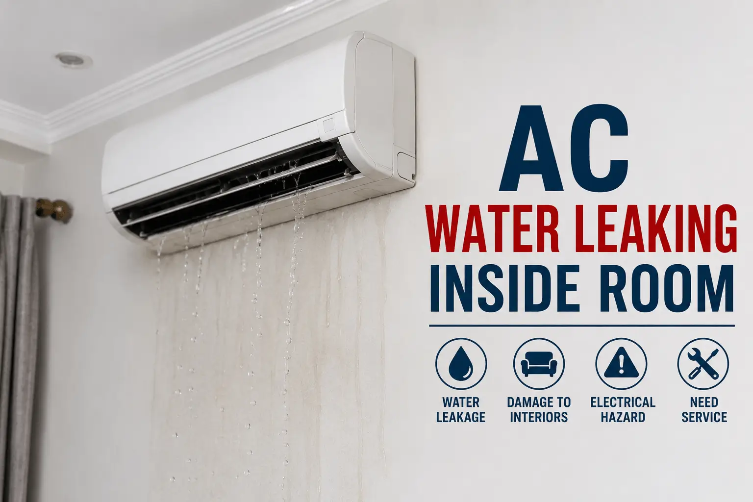 AC Water Leaking Inside Room in Kolkata — 6 Causes & Fixes