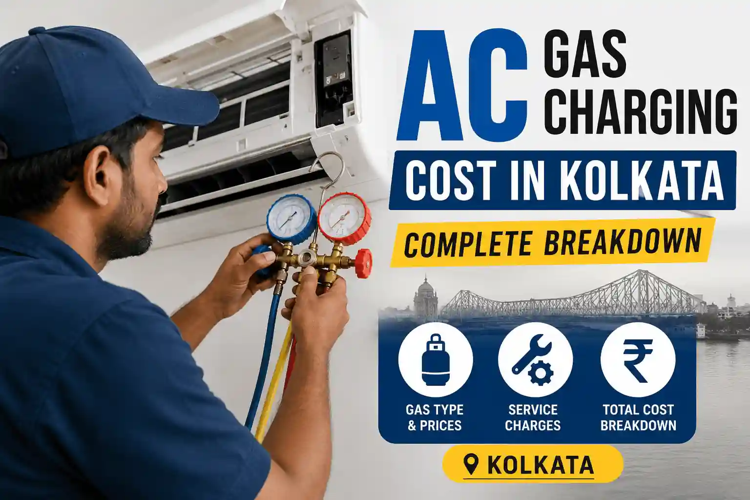 AC Gas Charging Cost in Kolkata — Complete Breakdown
