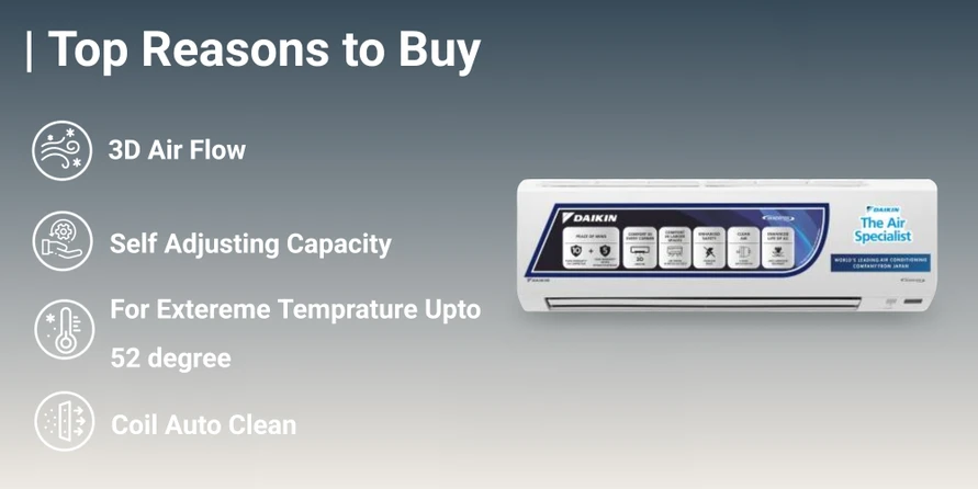 Daikin 2.0 Ton 3Star Inverter 2026 Model FTKL71XV16  