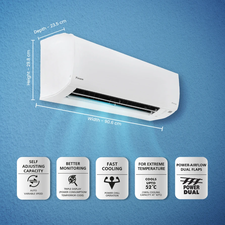 Daikin Model 2026 FTKC48XV16  1.4 ton 3 star inverter split air conditioner view 3