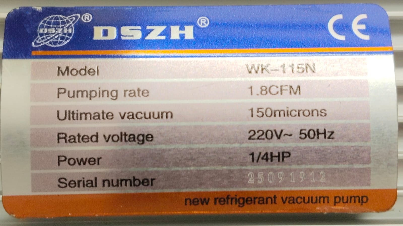 Vaccum Pump WK - 115N | 1.8 CFM | 150  Microns view 3